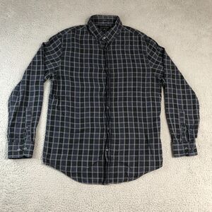 Banana‎ Republic Shirt Mens Medium Blue Plaid Button Down Slim Fit Preppy Collar